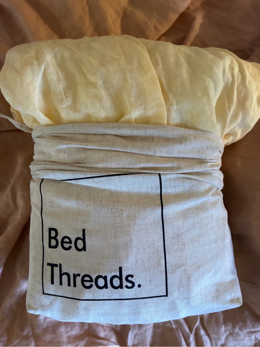 Bed Threads 100% Flax Linen FITTED sheet KING IN Limoncello - Picture 3 of 8